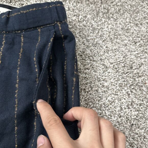 White Sand Waist Belt Trunk Pants Dark Blue Striped Men’s Size 50 Made In Italy - Picture 3 of 12